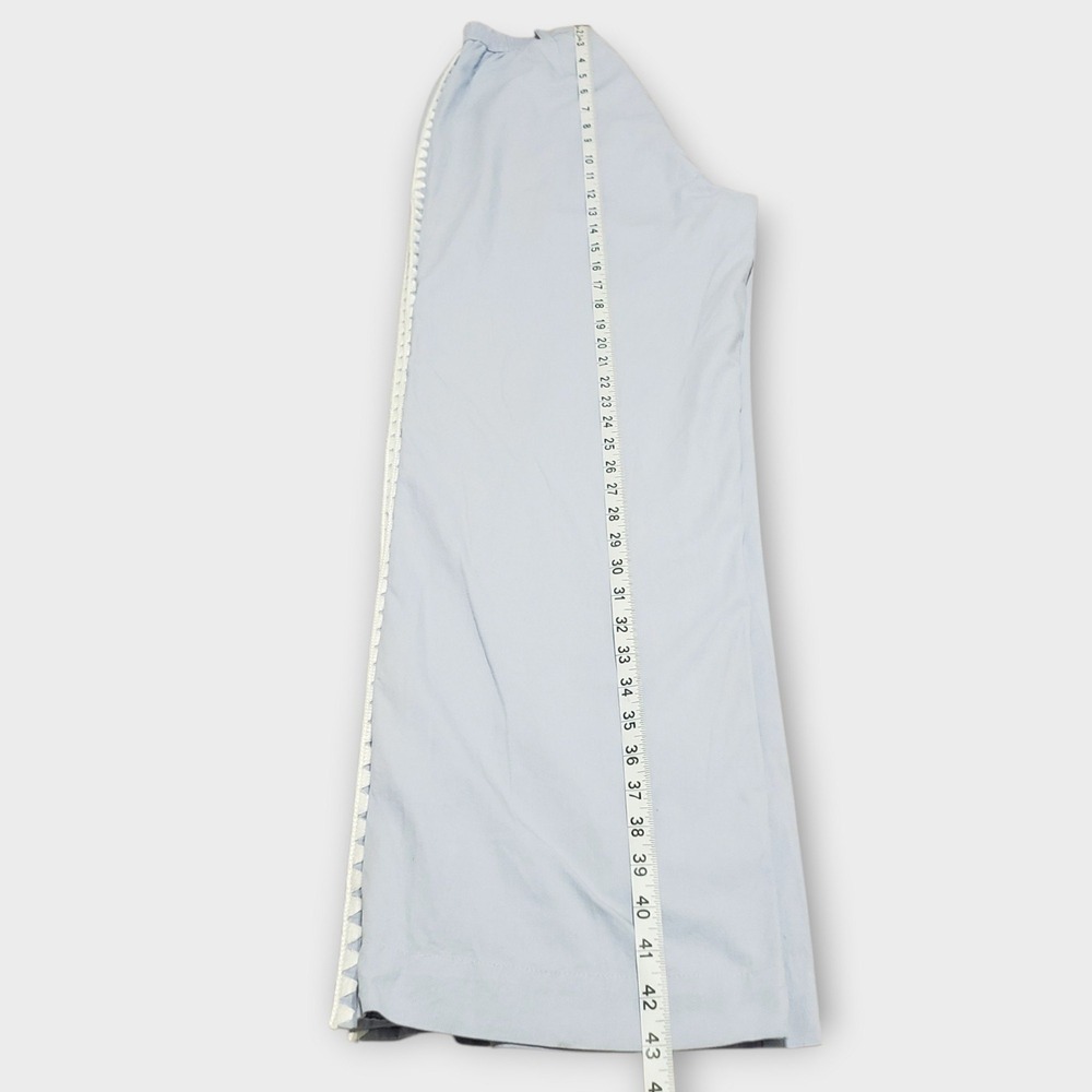 Mon Renn Lisle Trousers Powder Blue Size Small White Ric Rac Trim Split Hem - Picture 12 of 14